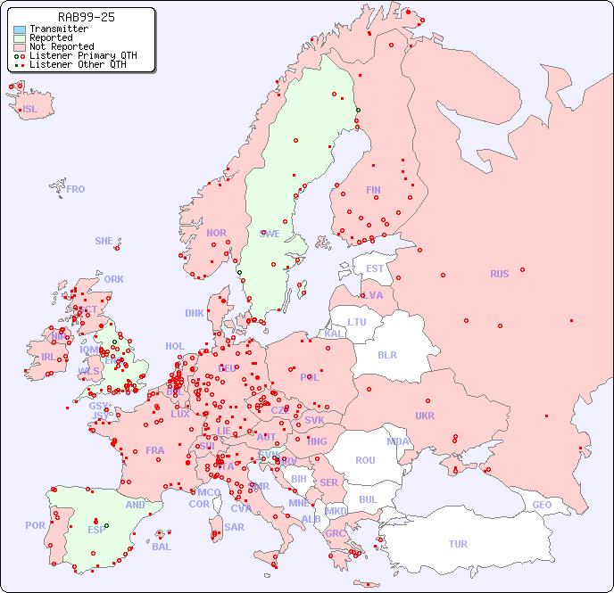 European Reception Map for RAB99-25