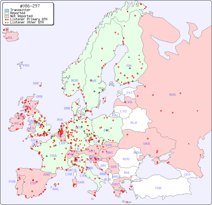 European Reception Map for #086-297