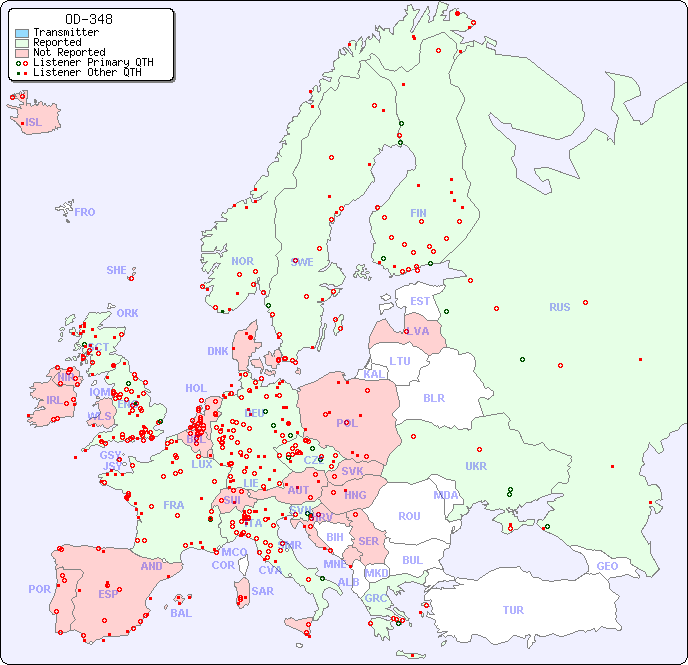 European Reception Map for OD-348