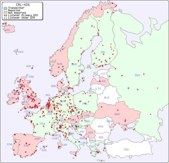 European Reception Map for CRL-426