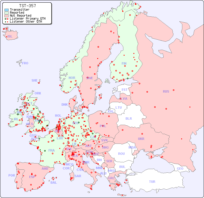 European Reception Map for TST-357