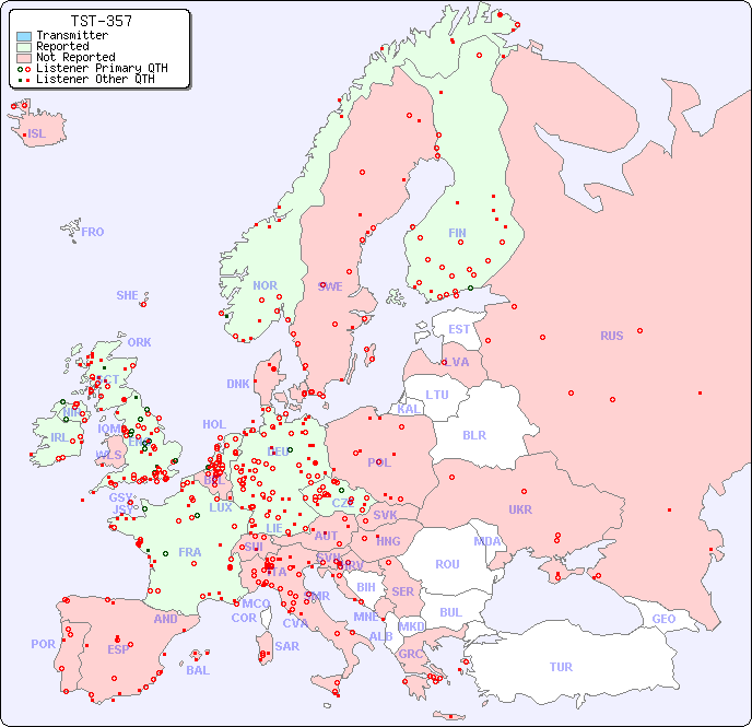 European Reception Map for TST-357