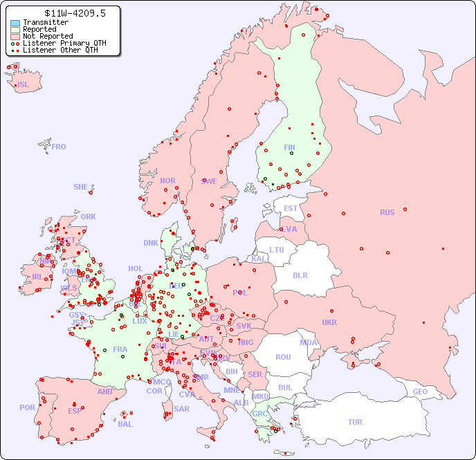 European Reception Map for $11W-4209.5