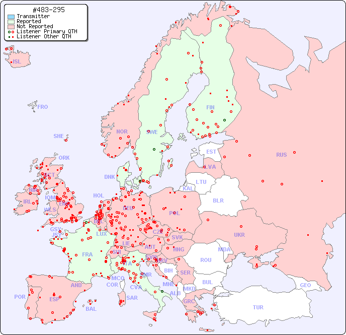 European Reception Map for #483-295