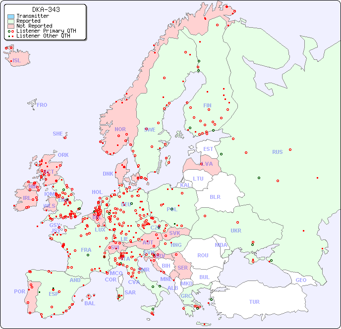 European Reception Map for DKA-343