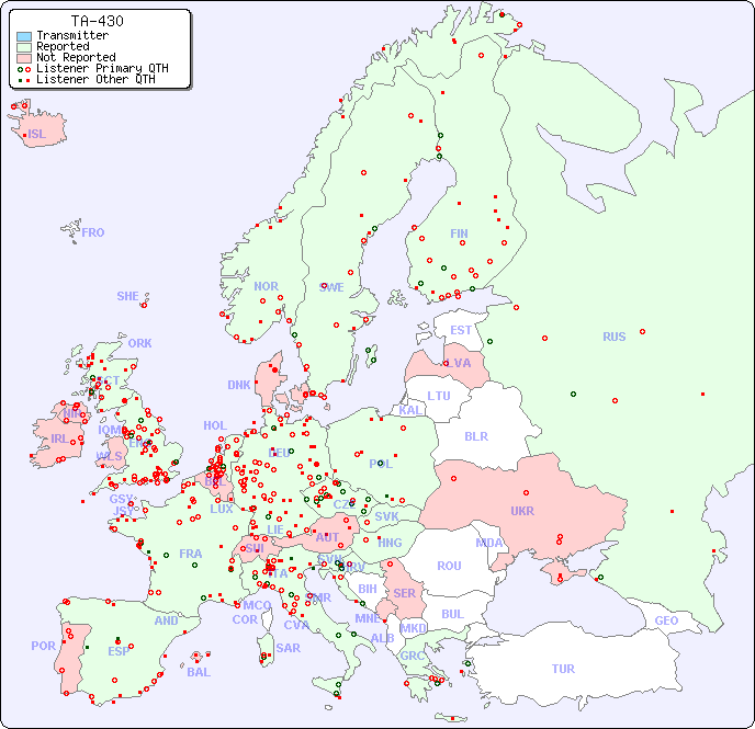 European Reception Map for TA-430