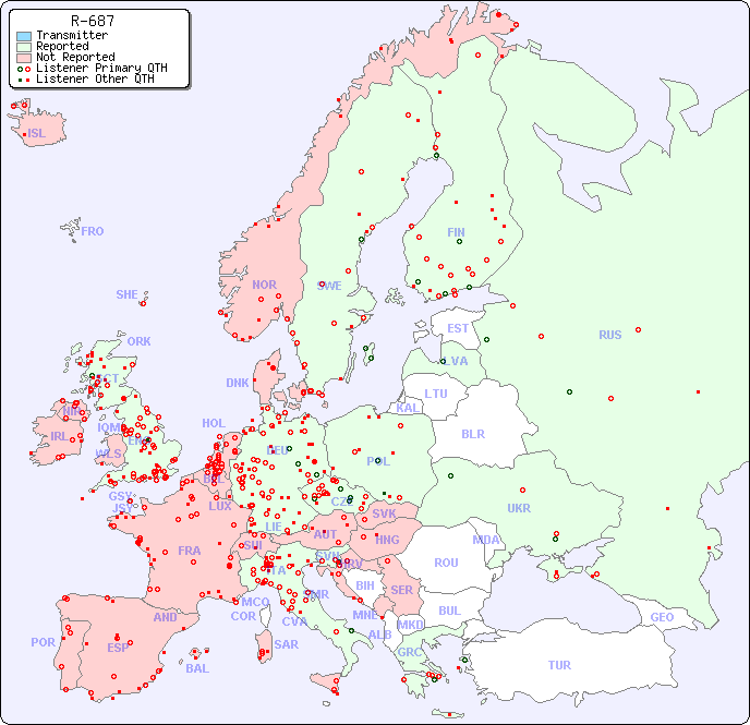 European Reception Map for R-687