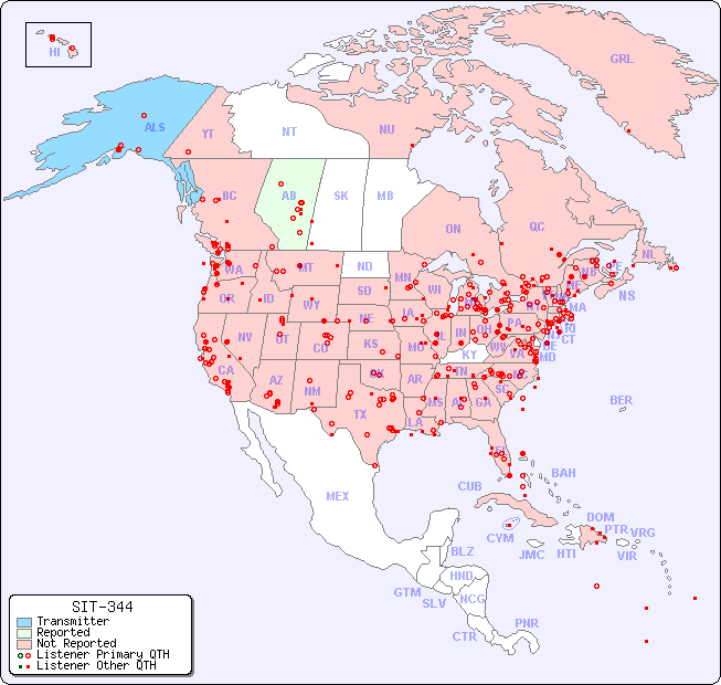 North American Reception Map for SIT-344