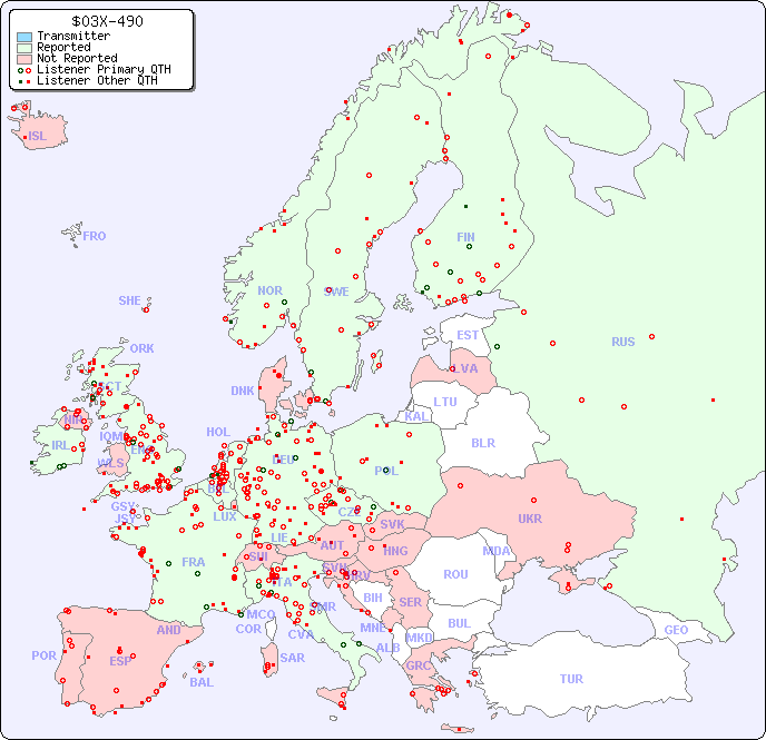 European Reception Map for $03X-490