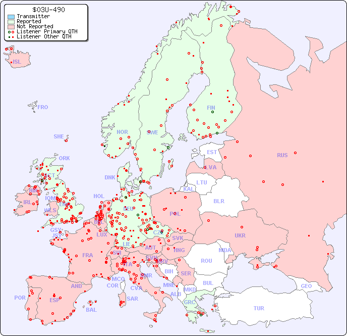 European Reception Map for $03U-490