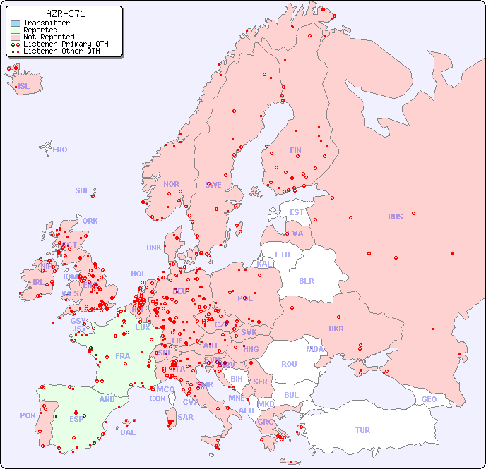 European Reception Map for AZR-371