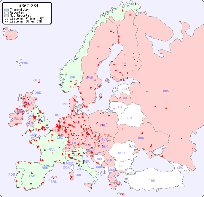 European Reception Map for #367-284