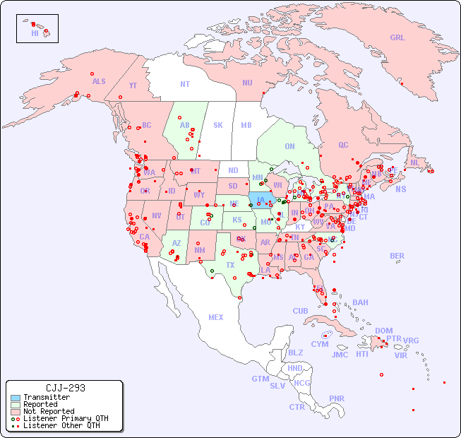North American Reception Map for CJJ-293