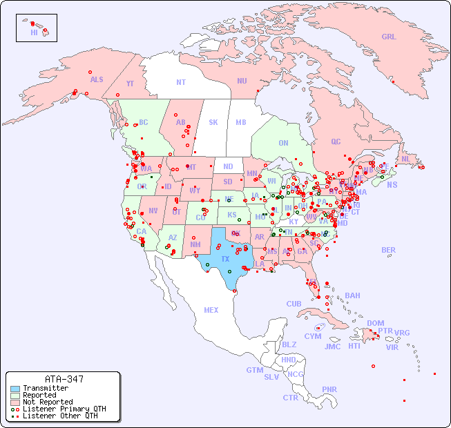 North American Reception Map for ATA-347
