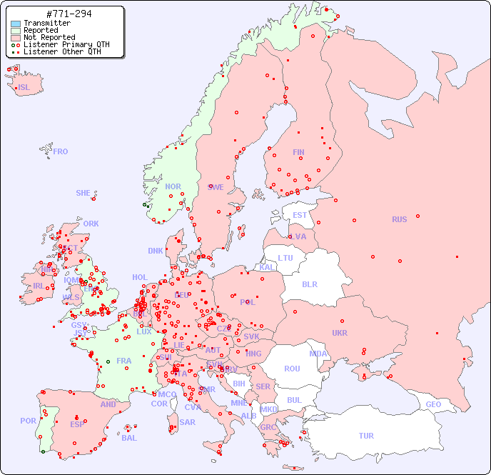 European Reception Map for #771-294