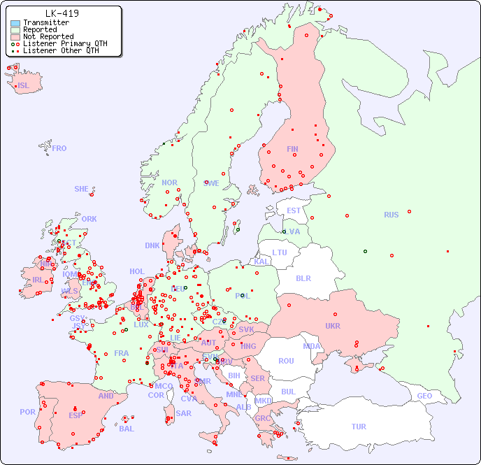 European Reception Map for LK-419
