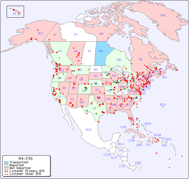 North American Reception Map for M4-296