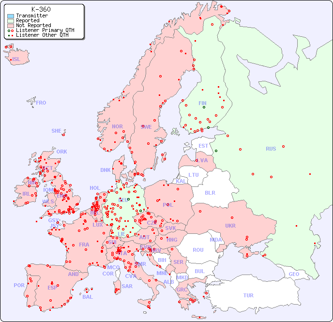 European Reception Map for K-360