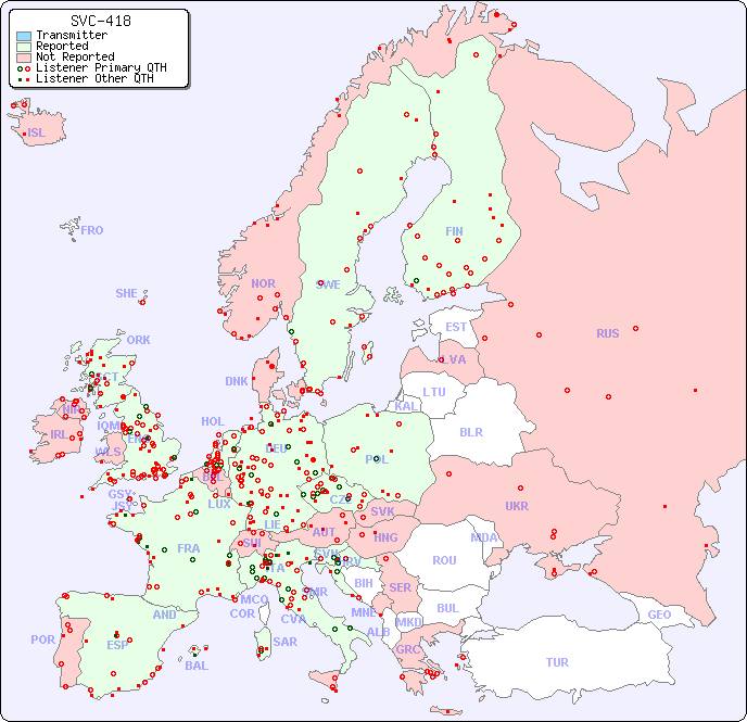European Reception Map for SVC-418