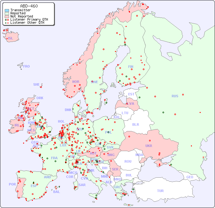 European Reception Map for ABD-460