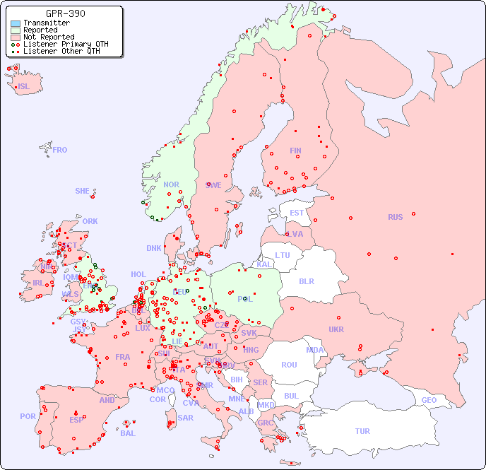 European Reception Map for GPR-390