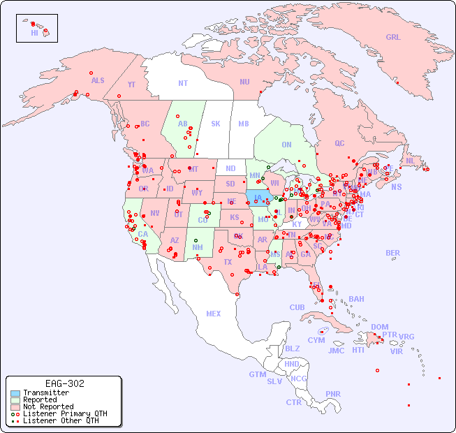 North American Reception Map for EAG-302