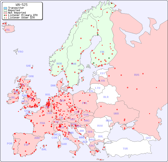 European Reception Map for WN-525