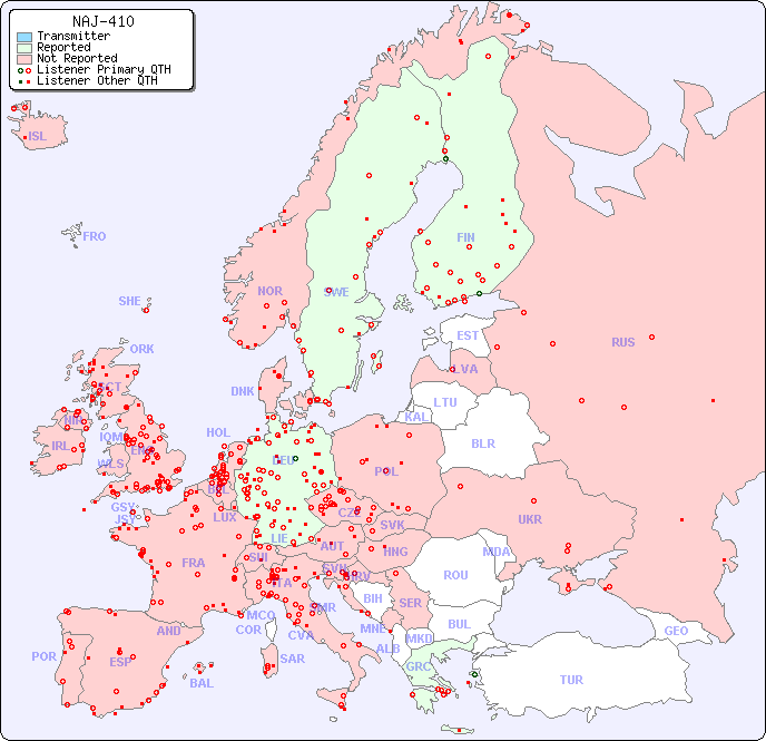 European Reception Map for NAJ-410