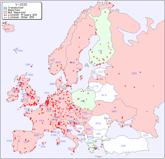 European Reception Map for V-3335