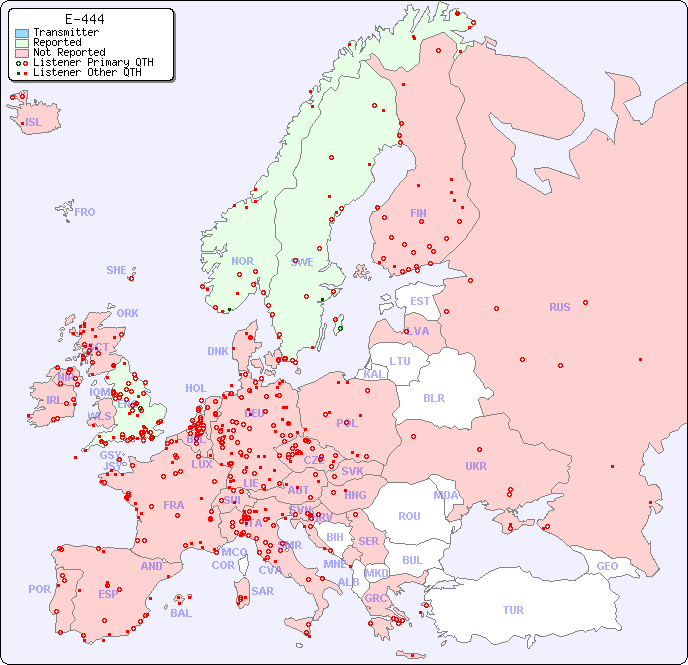 European Reception Map for E-444