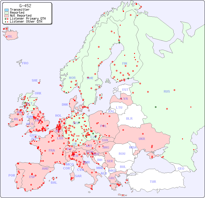 European Reception Map for G-452