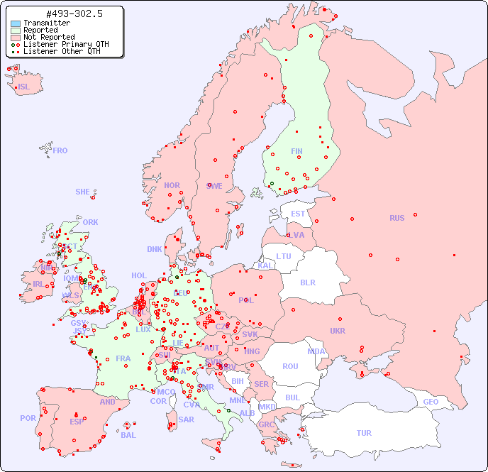 European Reception Map for #493-302.5