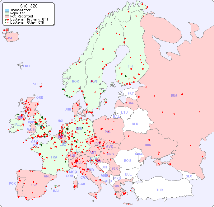 European Reception Map for SAC-320