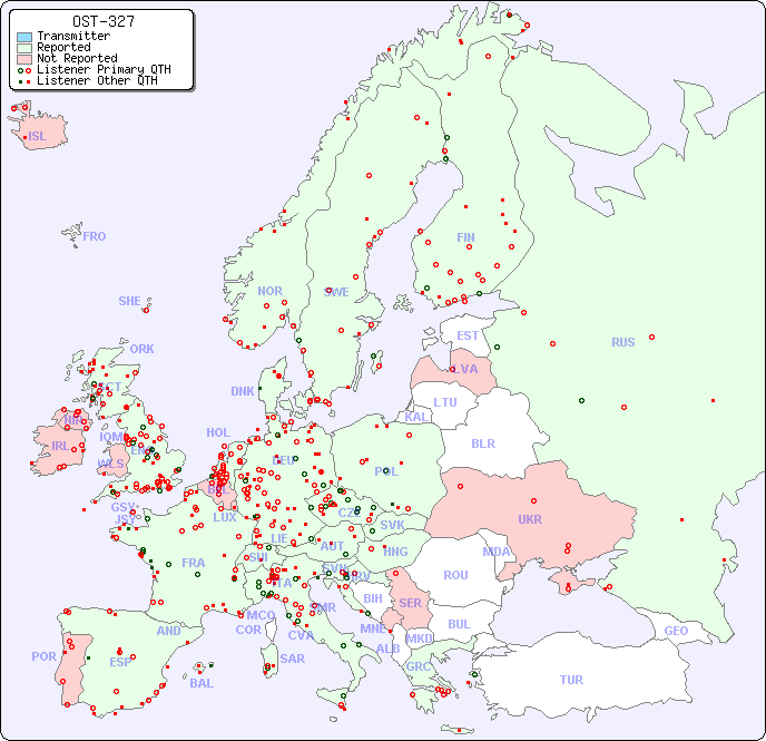 European Reception Map for OST-327