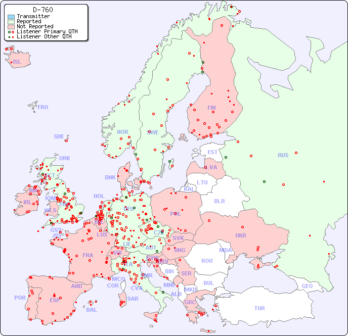 European Reception Map for D-760