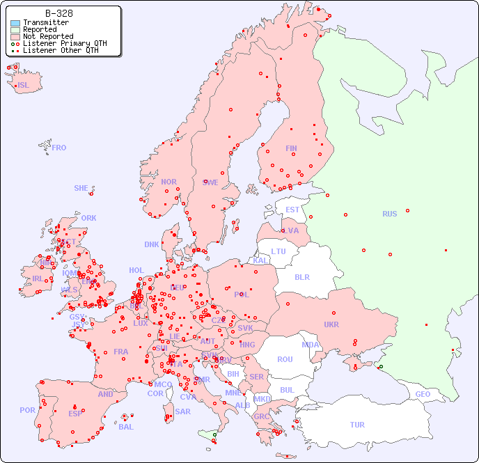 European Reception Map for B-328