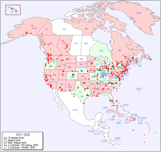 North American Reception Map for SIV-326