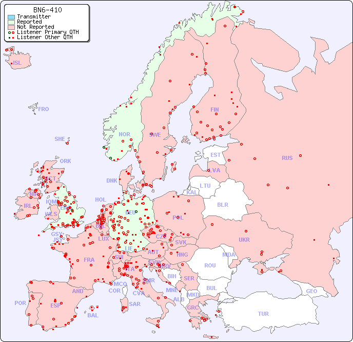 European Reception Map for BN6-410