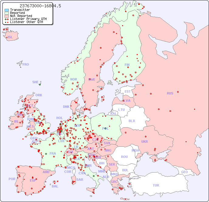 European Reception Map for 237673000-16804.5