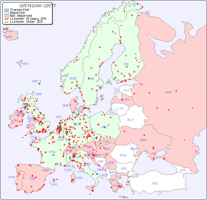 European Reception Map for 005741040-12577