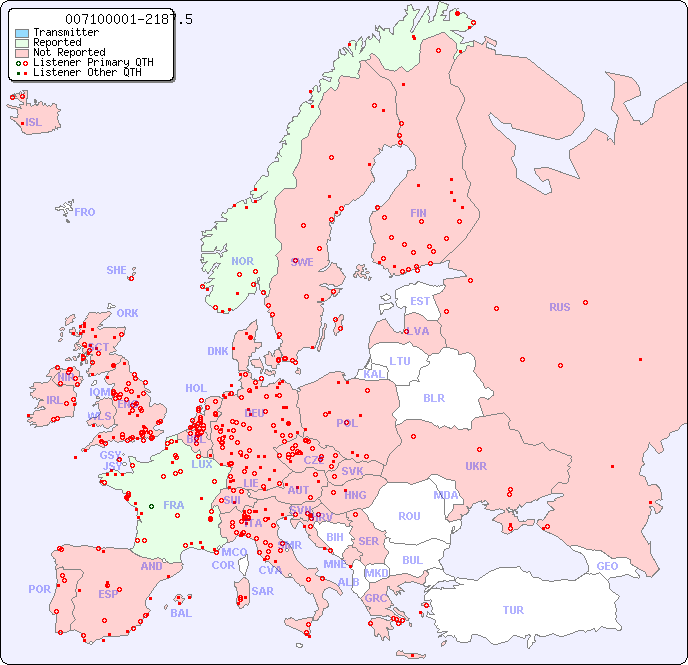 European Reception Map for 007100001-2187.5