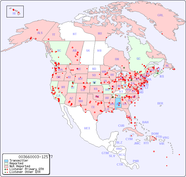 North American Reception Map for 003660003-12577