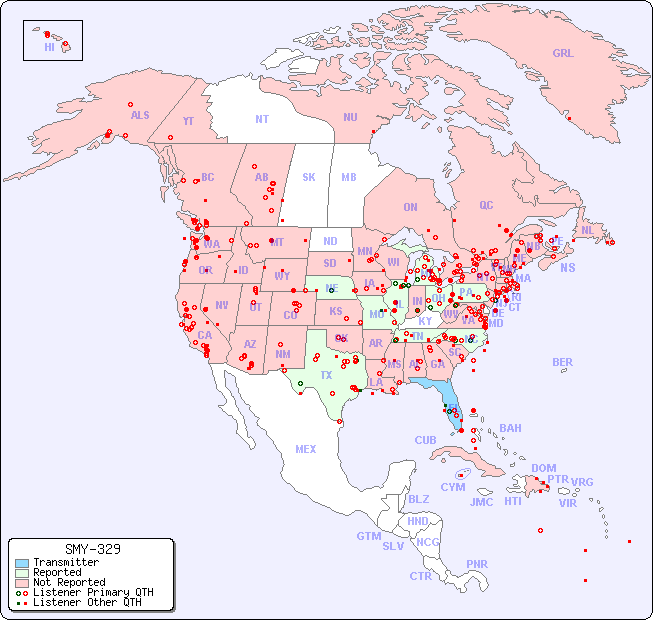North American Reception Map for SMY-329