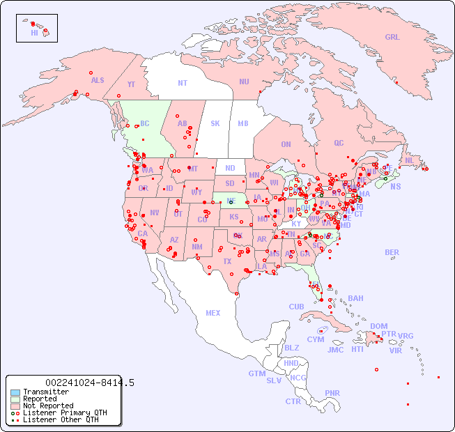 North American Reception Map for 002241024-8414.5