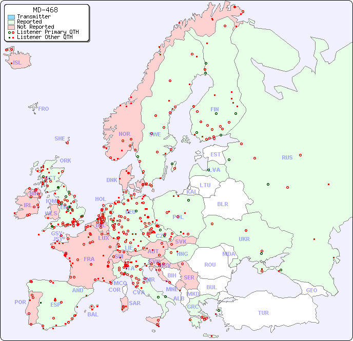 European Reception Map for MD-468