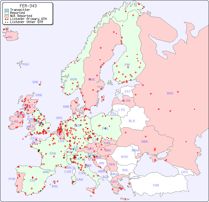 European Reception Map for FER-343