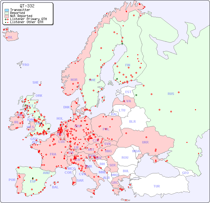 European Reception Map for QT-332