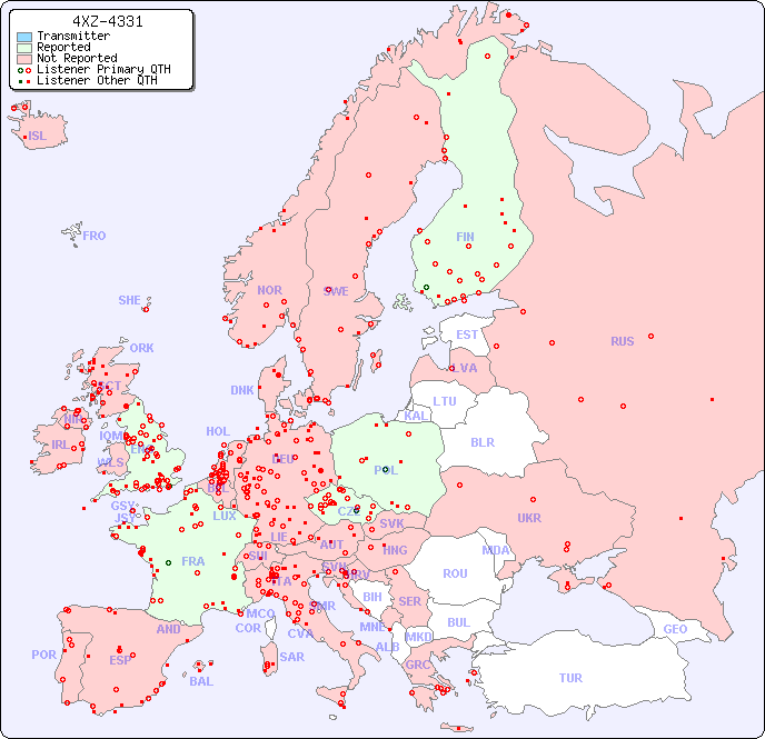 European Reception Map for 4XZ-4331