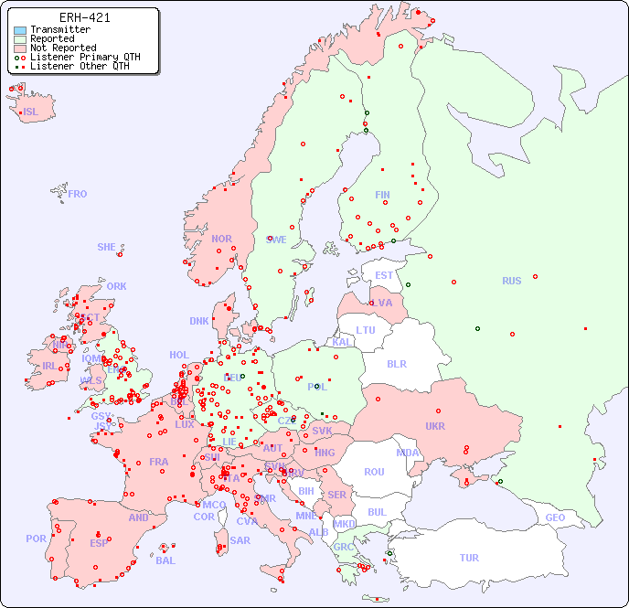 European Reception Map for ERH-421