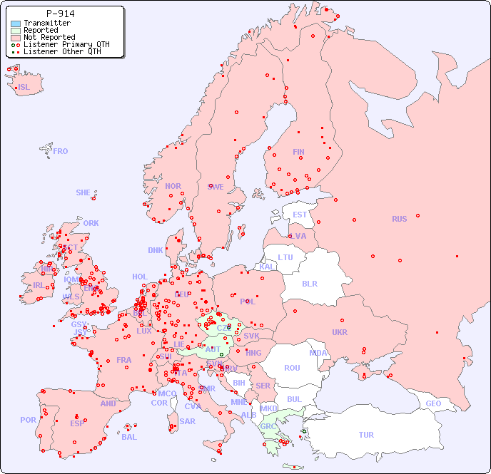 European Reception Map for P-914